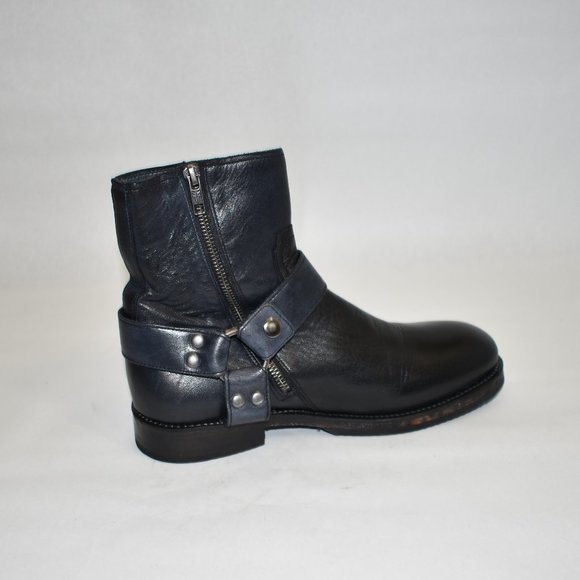 Frye Nelson Leather Harness Boot Black Size 7.5